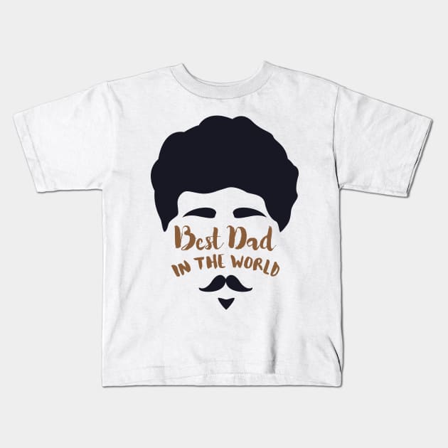 Best Dad in the World Funny Gift Father's Day Kids T-Shirt by DonVector